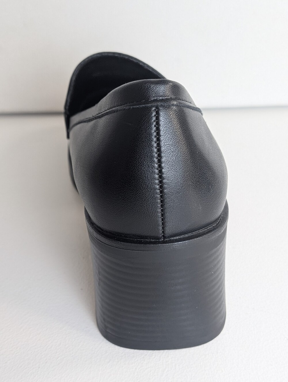 Shibever Block Heel Loafer Pump Shoes Womens Size 9 Black New School Girl - Picture 2 of 10